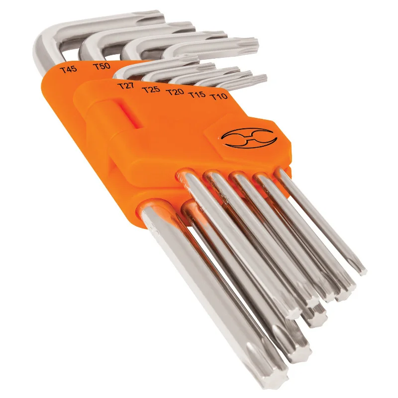 Набір ключів Torx Г-подібних подовжених Truper, 9 шт (T10–T50), CrV, касета (TORX-9L)