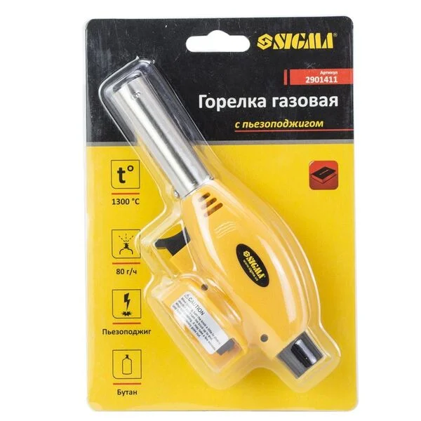 Газовий пальник Sigma 2901411 стандарт з п'єзопідпалом (діаметр сопла 22 мм, довжина 166 мм, 1350°C)