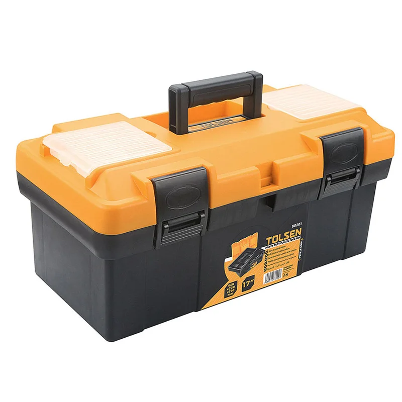 Ящик для інструментів пластиковий Tolsen Heavy Duty 17" з 2 органайзерами та піддоном 420x230x190 мм (80201)