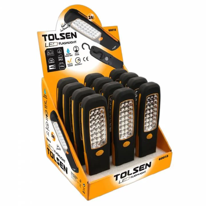 Ліхтар світлодіодний Tolsen IP62 24-LED 40 Лм 210x58 мм (60015)