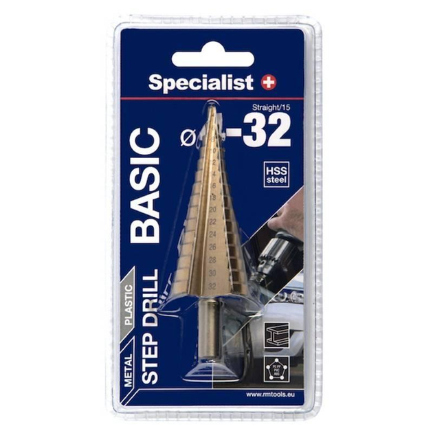 Свердло ступінчасте по металу Specialist+ BASIC HSS-TiN титанове 4-32 мм (64/7-0432)