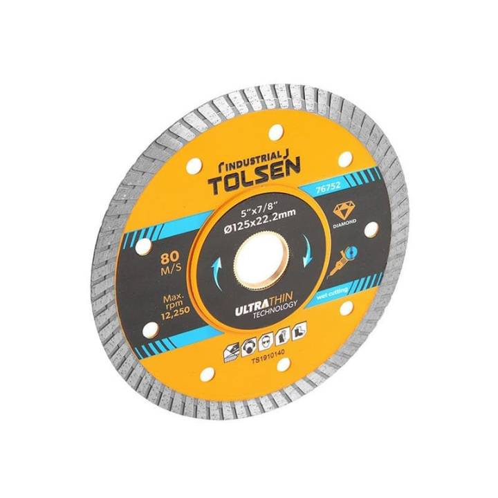 Диск алмазний ультратонкий турбо Tolsen Profi 125x22.2x1.4 мм (76752)