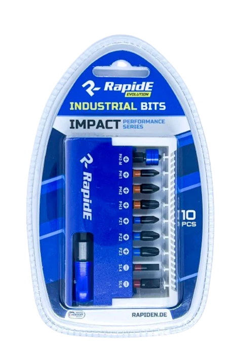 Набір біт RapidE IMPACT 25 мм, 10 шт (9 біт + магнітний біто-тримач 60 мм) (НФ-00002077)