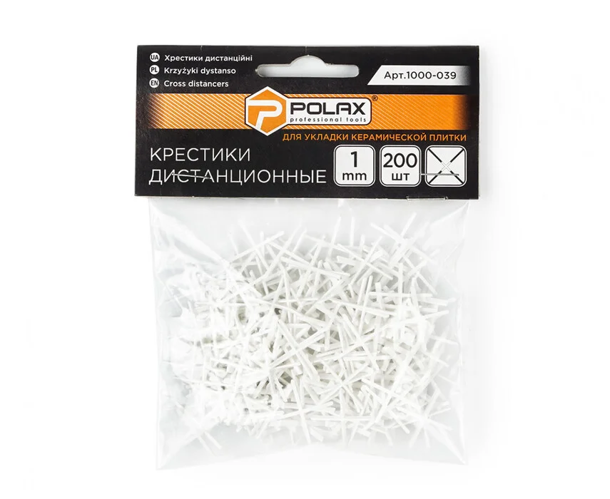 Хрестики для плитки Polax дистанційні 1,5 мм 200 шт. (1000-040)