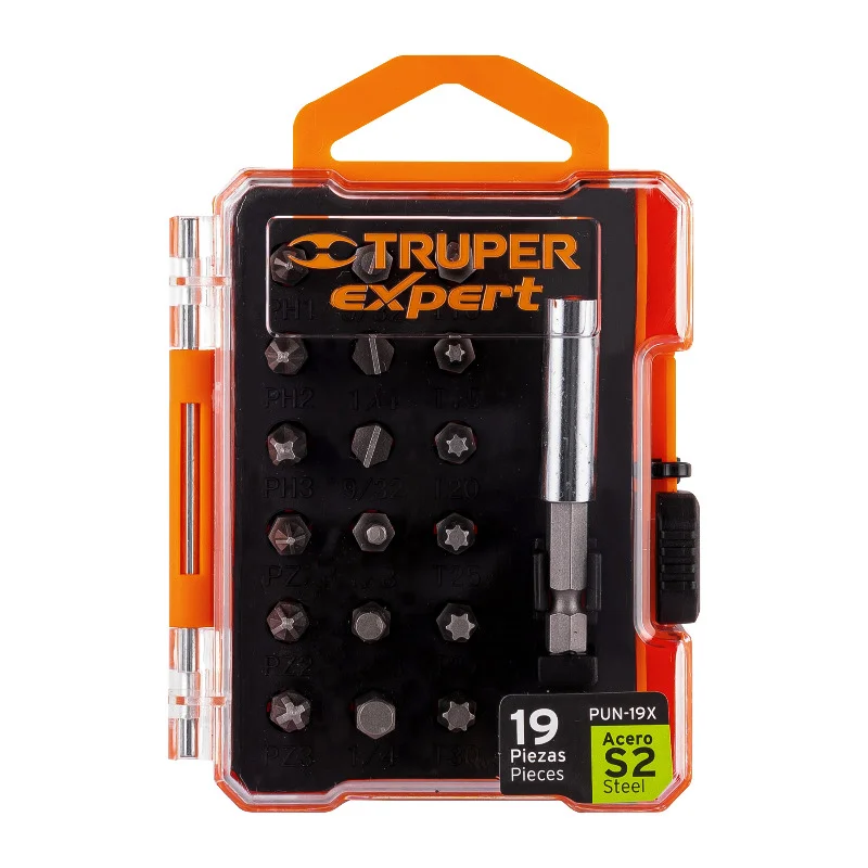 Набір біт Truper Expert PUN-19X S2 25 мм (1"), 19 шт в пластиковому кейсі