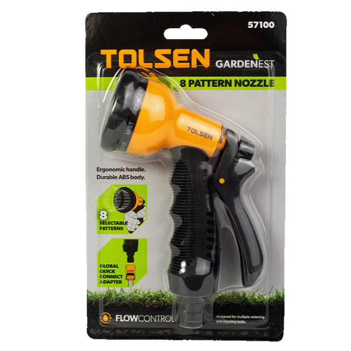 Пістолет для поливу 8-позиційний Tolsen 1/2" ABS пластик (57100)
