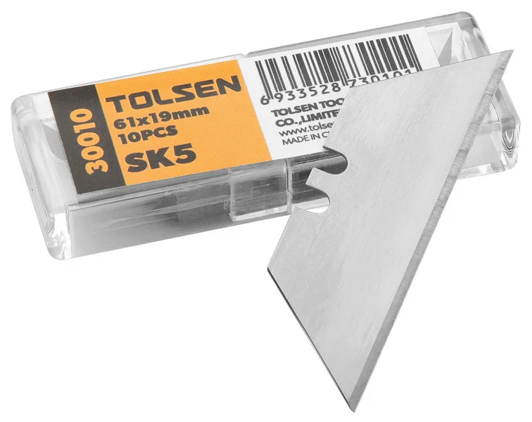 Леза трапецієподібні 61×19×0.6 мм "Профі" SK5 Tolsen 10 шт (30010)