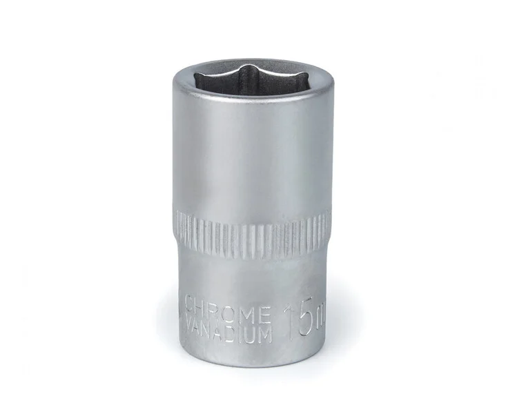 Головка торцева Polax автомобільна шестигранна 15 мм, 1/2", CrV (25-088)