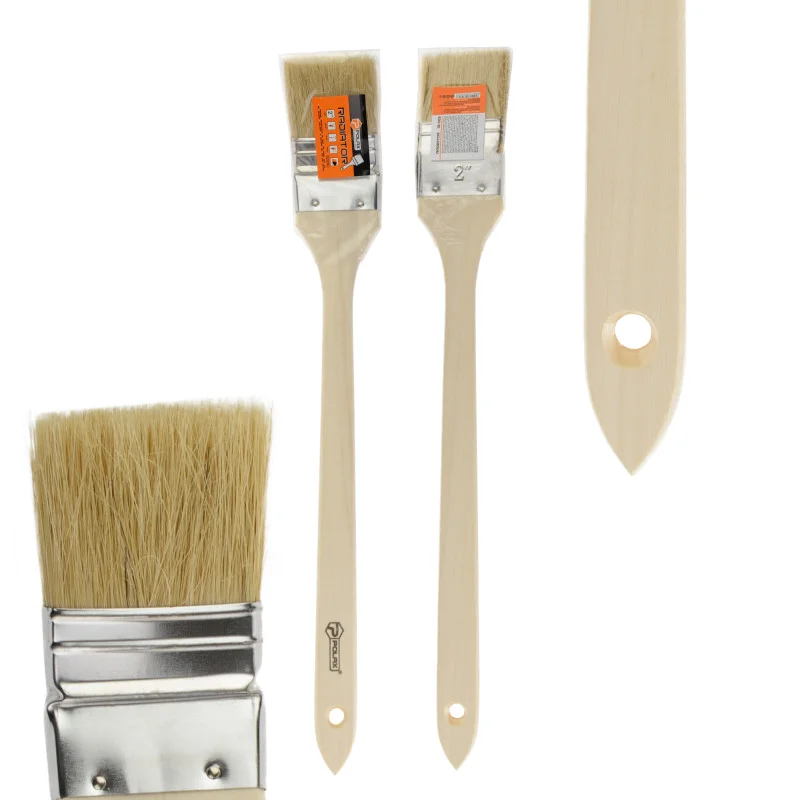 Пензель радіаторний Polax 2" (50 мм), тип «Стандарт», змішаний ворс, дерев’яна ручка (13-003)