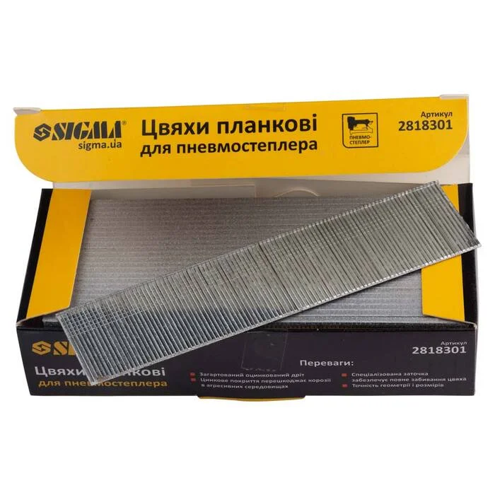 Цвяхи планкові для пневмостеплера Sigma 30 мм 1.25×1 мм (5000 шт., 2818301)