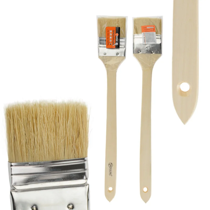 Пензель радіаторний Polax 2,5" (63 мм), тип «Стандарт», змішаний ворс, дерев’яна ручка (13-004)