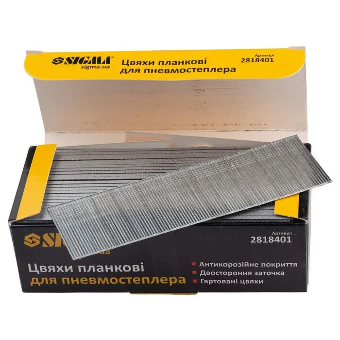 Цвяхи планкові для пневмостеплера Sigma 40 мм 1.25×1 мм (5000 шт., 2818401)