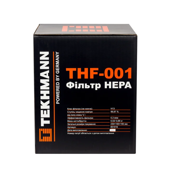 Фільтр HEPA Tekhmann THF-001 для будівельних пилососів 30 л (851916)
