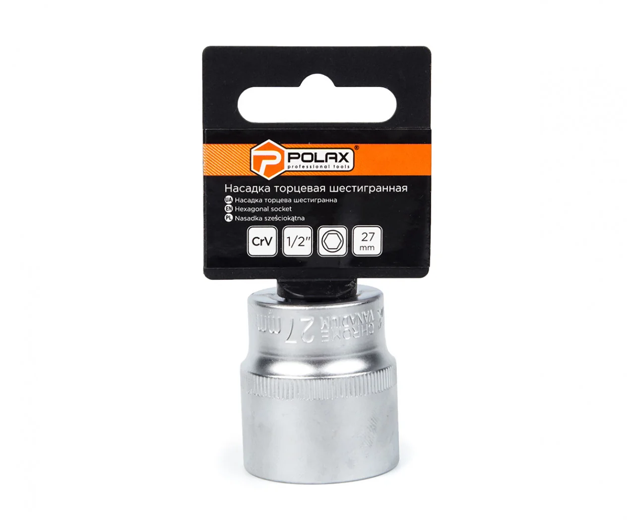 Головка торцева Polax автомобільна шестигранна 24 мм, 1/2", CrV (25-095)