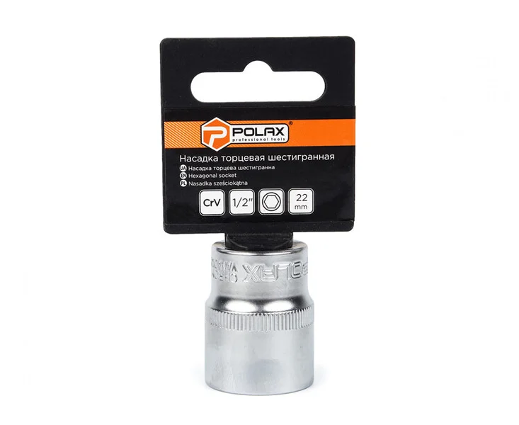 Головка торцева Polax автомобільна шестигранна 22 мм, 1/2", CrV (25-094)
