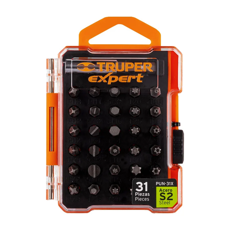 Набір біт Truper Expert PUN-31X S2 25 мм (1"), 31 шт в пластиковому кейсі з магнітним тримачем