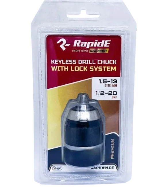 Патрон самозатискний RapidE 5058 PREMIUM 1,5-13 мм 1/2-20UNF keyless з LOCK SYSTEM цільнометалевий (НФ-00001182)