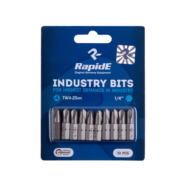 Біта RapidE industrial bits ACR TW4 25 мм (Tri-Wing "Мерседес"), 10 шт (НФ-00000371)