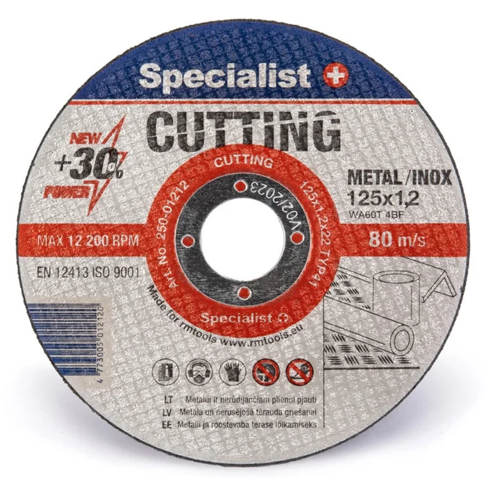 Диск відрізний по металу та нержавіючій сталі Specialist+ CUTTING 125x1,2x22 мм (250-01212)