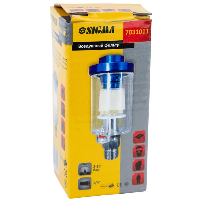 Міні-фільтр повітряний Sigma 1/4" для пневмоінструментів (7031011)