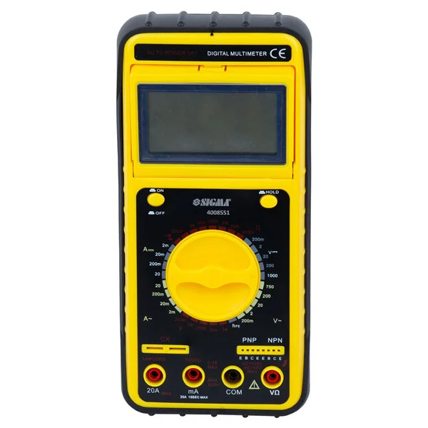 Мультиметр цифровий профі SIGMA 4008551, 200 мВ–1 000 В DC, 200 мВ–750 В AC, тест діодів/транзисторів, батарея 9В