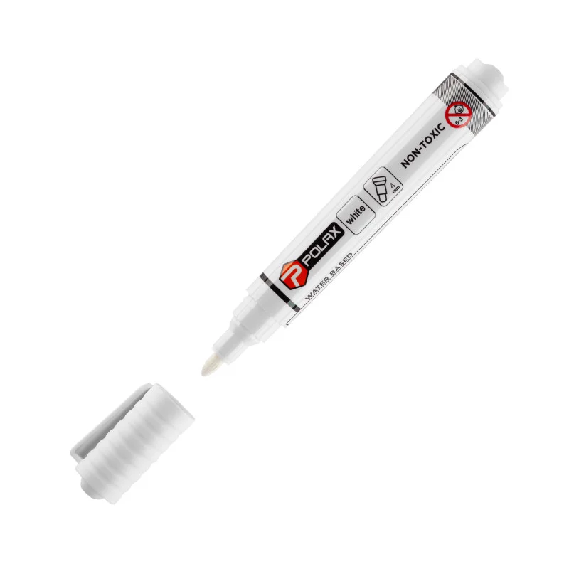 Маркер білий Polax 4 мм перманентний – для розмітки на темних поверхнях