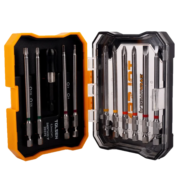 Набір біт Tolsen 1/4" 10 шт + адаптер, 11 предметів (20375)