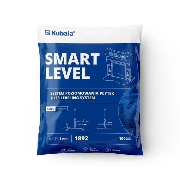 Кліпси (основи) для СВП Kubala Smart Level 1 мм, 100 шт, PP (1892)