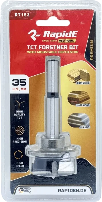Фреза Форстнера PREMIUM RapidE RED POINT 35 мм з рухомим обмежувачем (НФ-00003244)