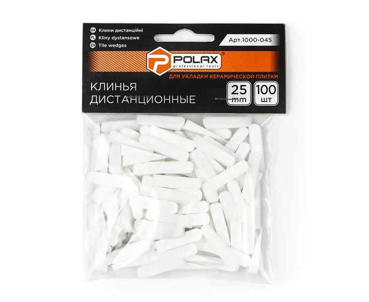 Кліни для плитки Polax дистанційні 25 мм 100 шт. (1000-045)