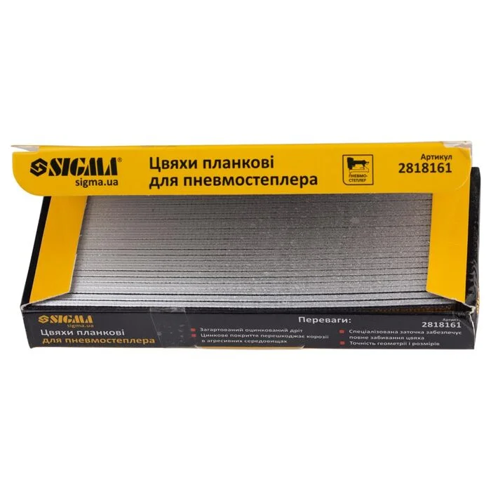 Цвяхи планкові для пневмостеплера Sigma 16 мм 1.25×1 мм (5000 шт., 2818161)