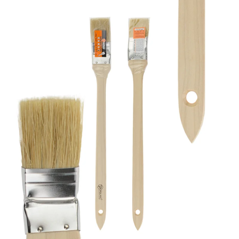 Пензель радіаторний Polax 1,5" (38 мм), тип «Стандарт», змішаний ворс, дерев’яна ручка (13-002)