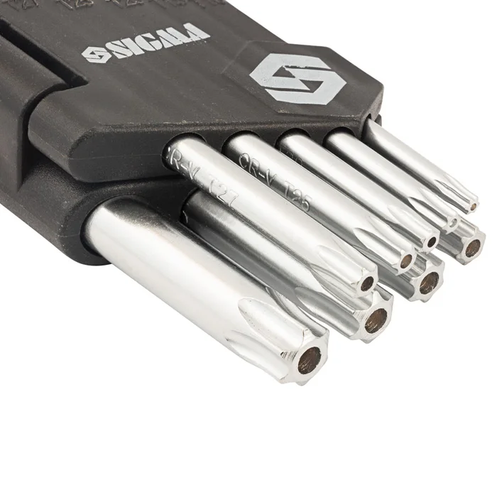 Набір ключів TORX SIGMA 9 шт T10-T50, CrV, короткі з отвором (4022211)