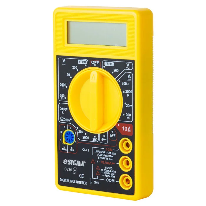 Мультиметр цифровий SIGMA 4008571, 200 мВ–1 000 В DC, 200 В–750 В AC, тест діодів/провідності, батарея 9В