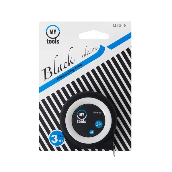 Рулетка вимірювальна MyTools Black Edition 3 м х 19 мм (121-3-19)