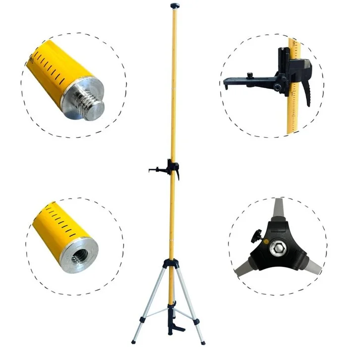 Телескопічна розпірна штанга Huepar LP36 3,7 м із триногою для лазерного рівня