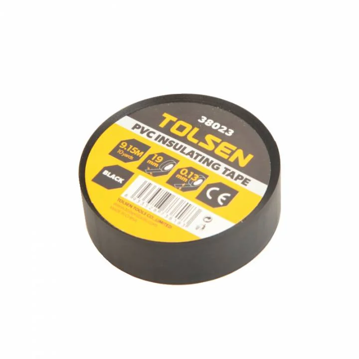 Ізоляційна стрічка Tolsen 19 мм × 9,2 м чорна 0,13 мм (38023)