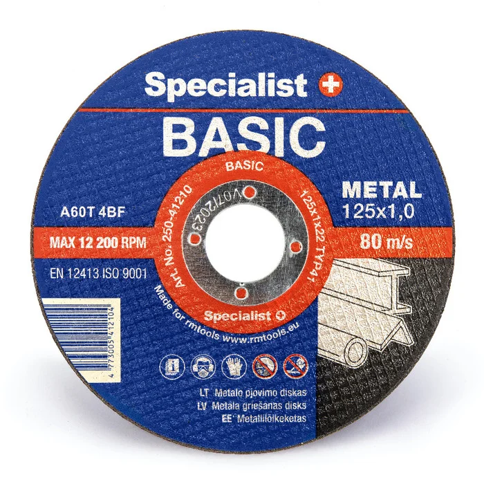 Диск абразивний відрізний по металу Specialist+ BASIC 125x1x22 мм (250-41210)