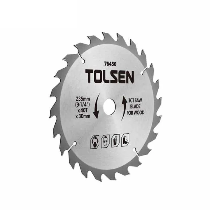 Диск пильний Tolsen по дереву з ТВС напайками 185x30 мм, 24 зуба (76430)