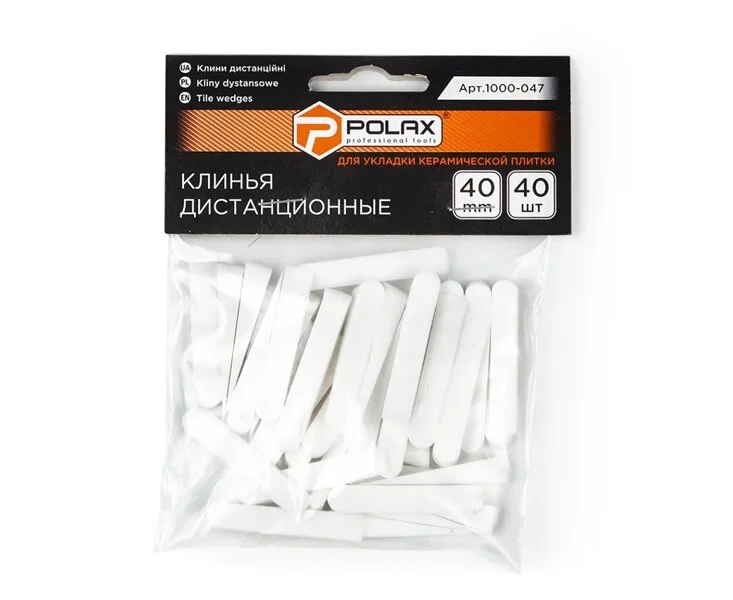 Клини для плитки Polax дистанційні 40 мм 40 шт. (1000-047)