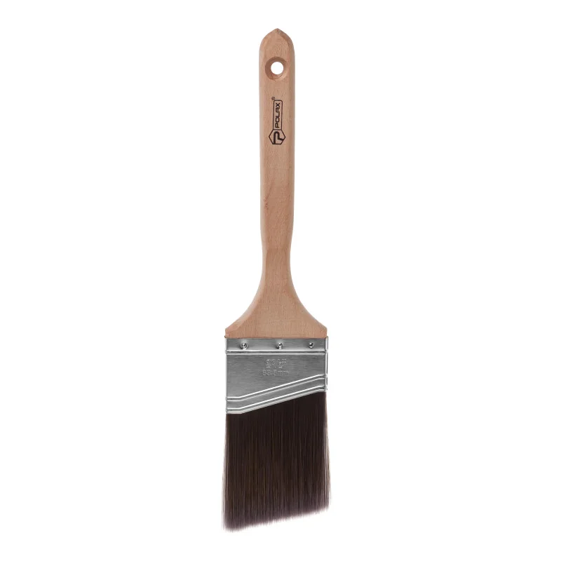 Пензель малярний плоский скошений Polax 2,5" (63 мм) професійний з дерев’яною ручкою для точних робіт (58-002)