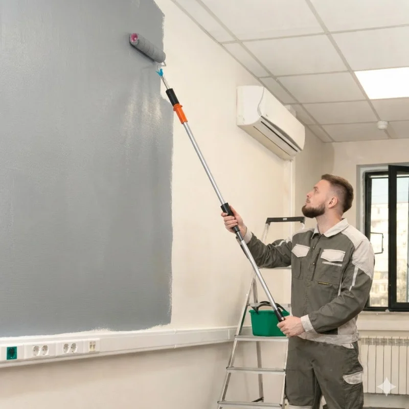 Ручка телескопічна алюмінієва Polax 8×180 мм 0,45–0,9 м професійна для валиків (07-012)