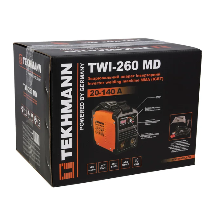 Зварювальний інвертор Tekhmann TWI-260 MD 140 А