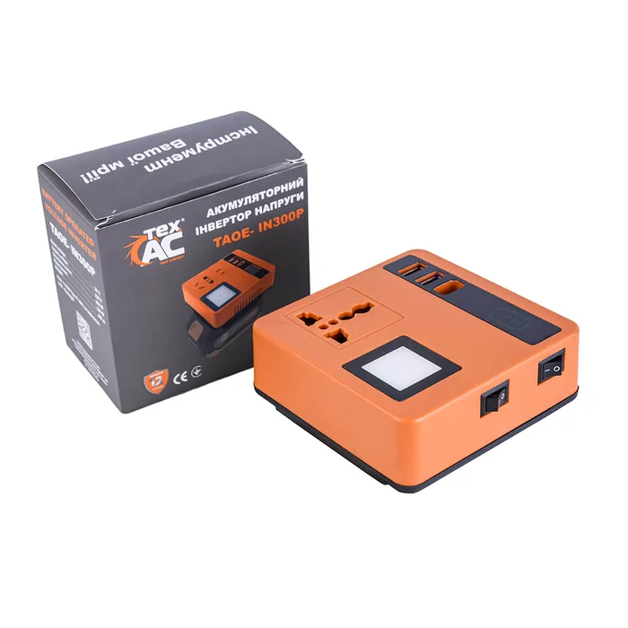 Акумуляторний інвертор напруги Tex.AC TAOE-IN300P 20 В 220 В 120 Вт USB (TAOE-IN300P)