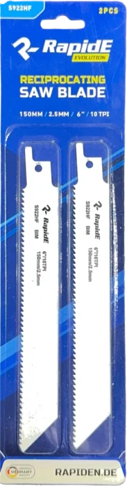 Полотна для шабельних пил RapidE S922HF 2pcs (бі-метал) L-150 мм/2.5мм НФ-00003218