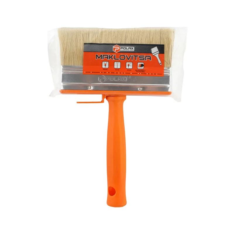 Пензель-макловиця Polax 40×140 мм, професійна, змішаний ворс, пластикова ручка (12-004)
