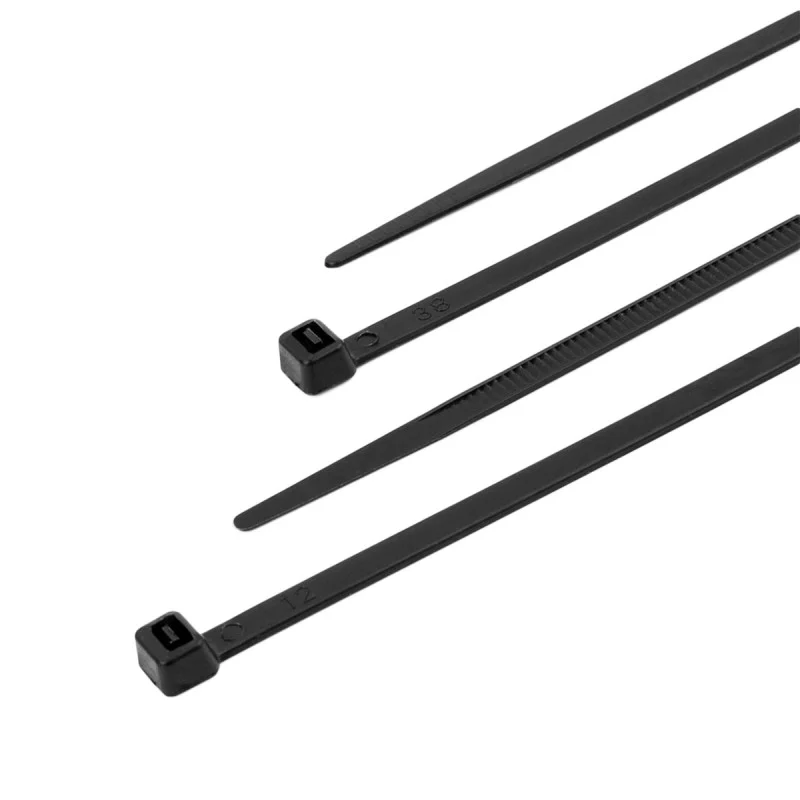 Хомут пластиковий (стяжка) Polax нейлоновий 4x250 мм чорний 100 шт (37-098)