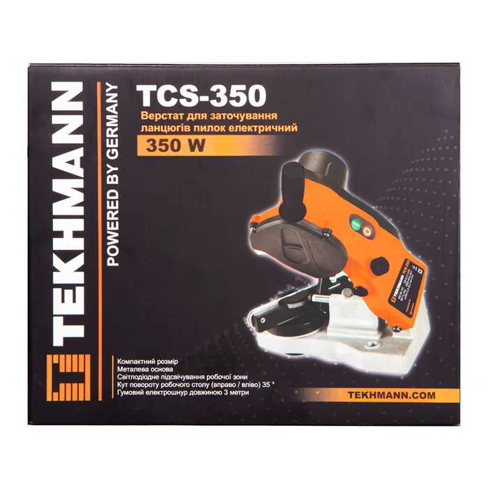 Верстат для заточування ланцюгів Tekhmann TCS-350 (850538, 350 Вт, диск 104 мм)
