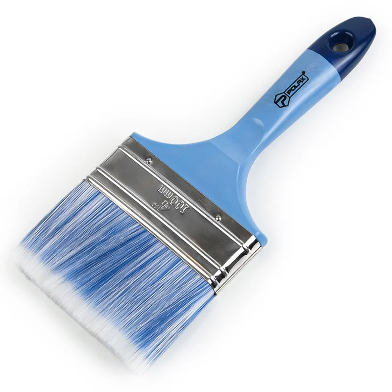 Пензель флейцевий Polax 4" тип "Acrylic" професійний, штучний ворс, пластикова ручка, для акрилових, олійних фарб і лаків (03-012)