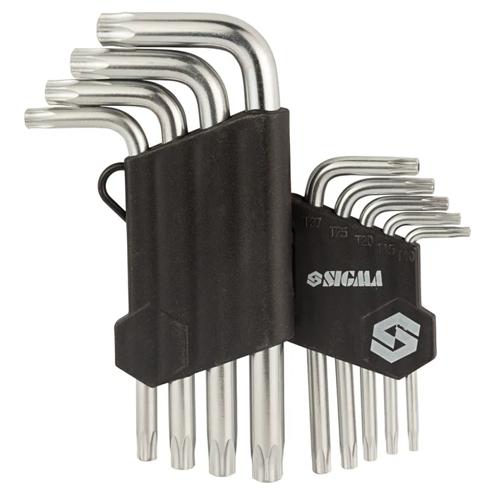 Набір ключів TORX SIGMA 9 шт T10-T50, CrV, короткі з отвором (4022211)